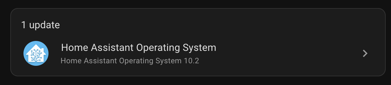 Home Assistant OS Pending Update